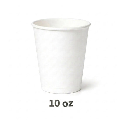 10 oz White Paper Cups – Case of 1,000
