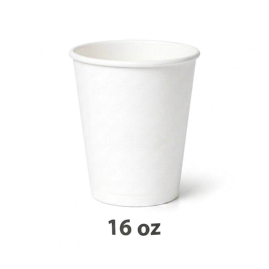 16 oz White Paper Cups – Case of 1,000