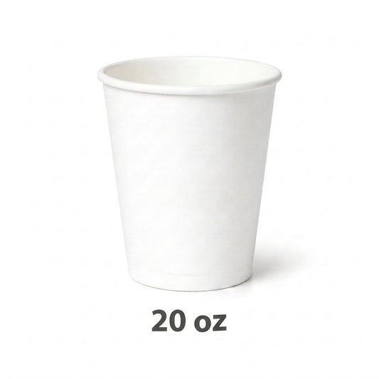 20 oz White Paper Cups – Case of 500