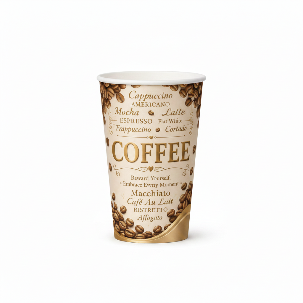 12oz disposable paper coffee cup without lid