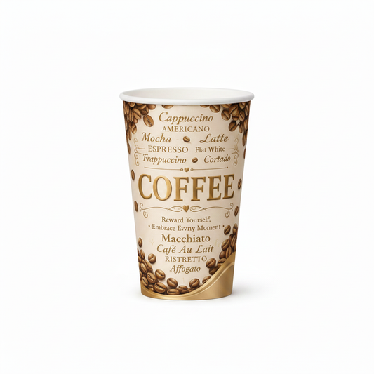 12oz disposable paper coffee cup without lid